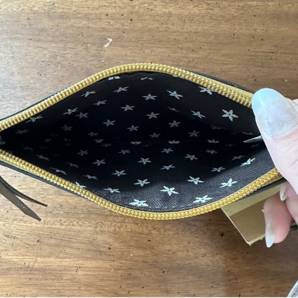 NWT Ninja Girl Leather Double Sided Canvas Wristlet - Picture 5 of 7